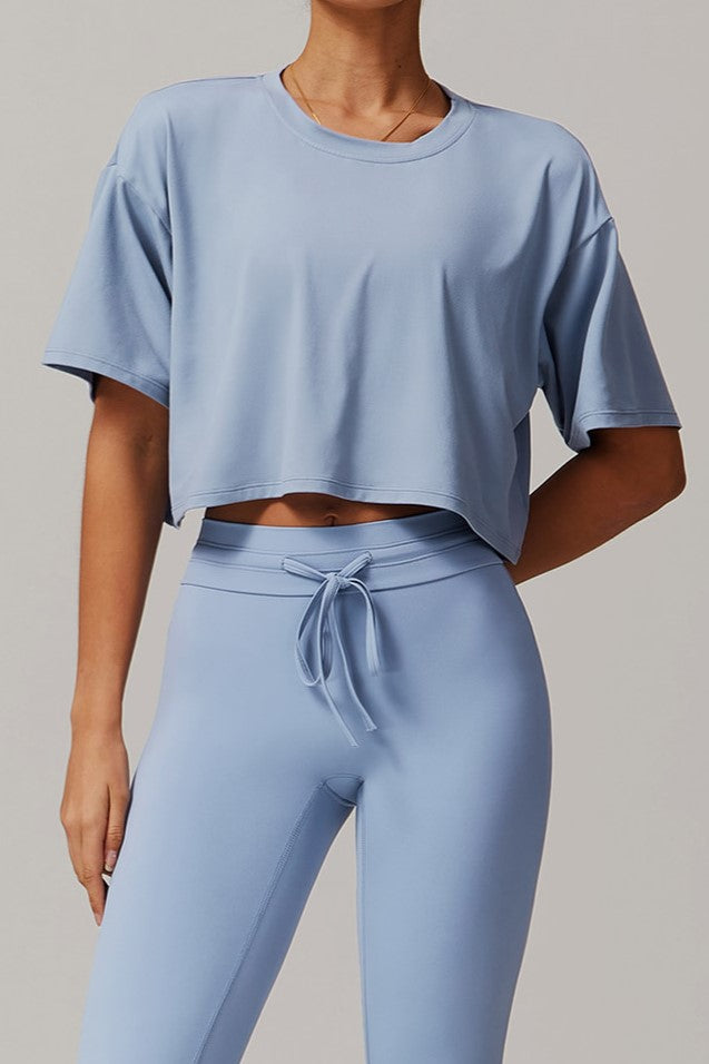 Selene Crop Top in Sky Blue