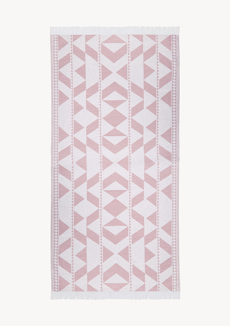 Andalucia Jacquard Beach Towel - Dusty Pink