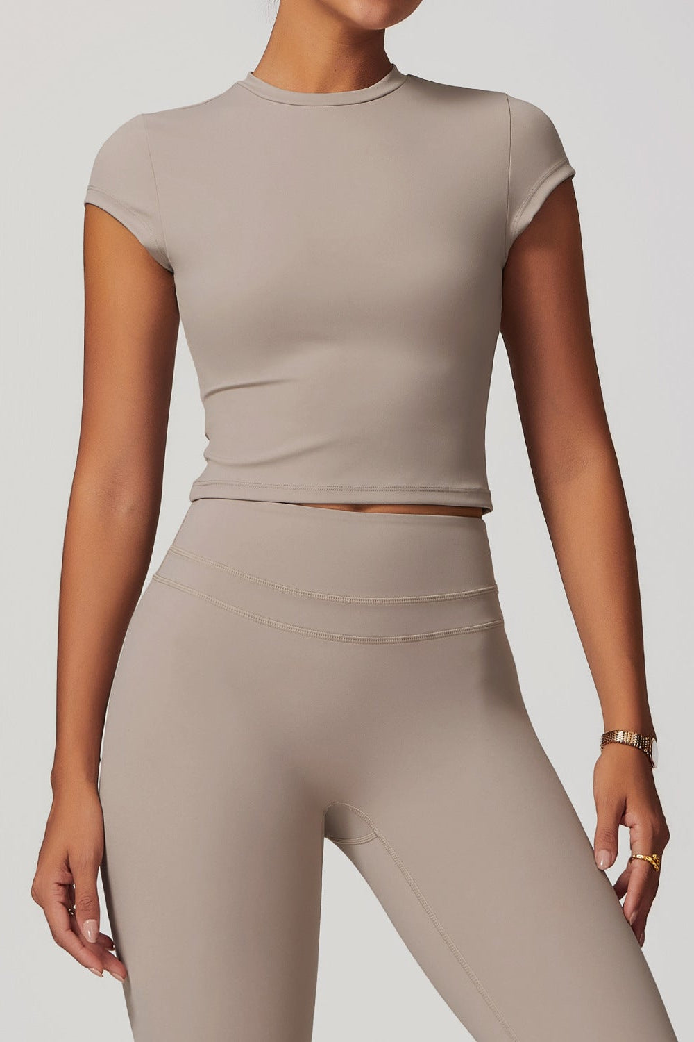 Athena Crop Top in Beige