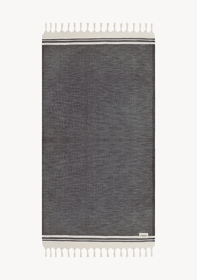 Tino Tencel Beach Towel - Black