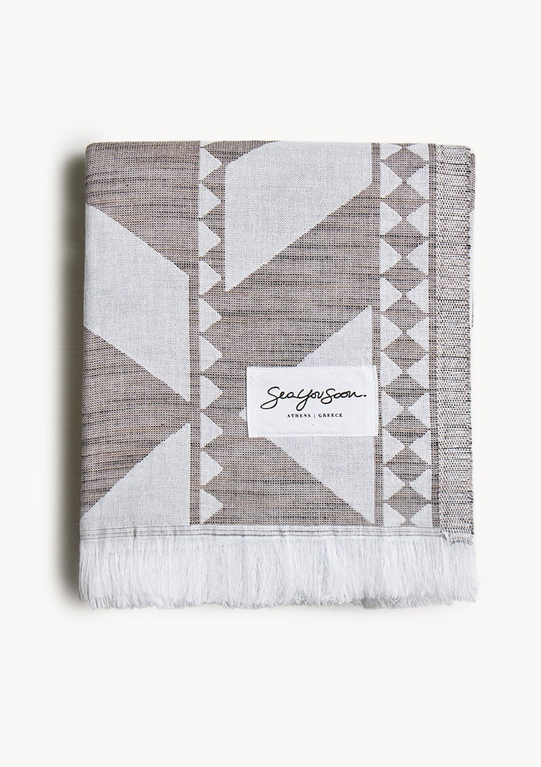 Andalucia Jacquard Beach Towel - Mocha