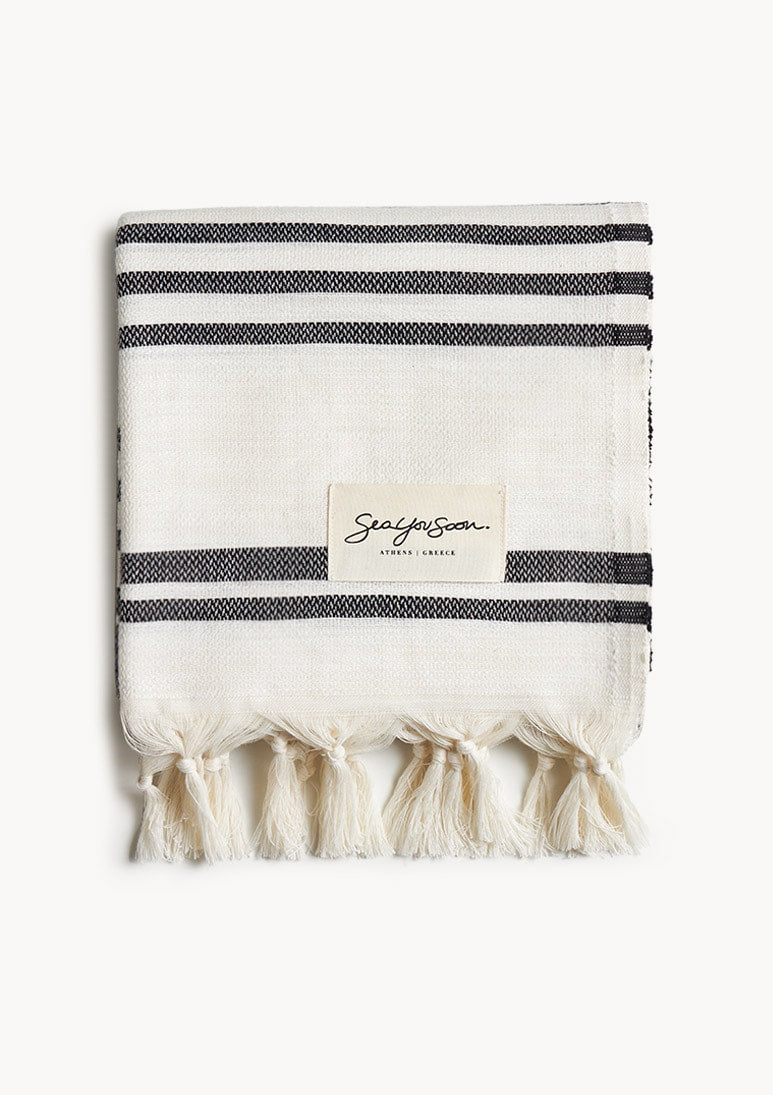 Salentina Tencel Beach Towel - Black