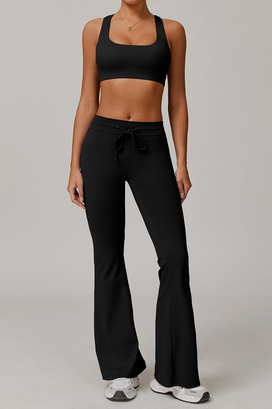 Aphrodite Flared Leggings in Black