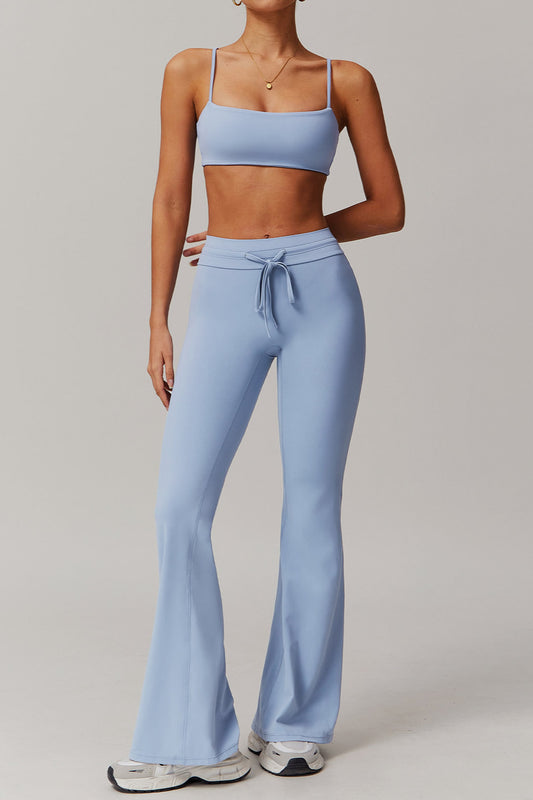 Selene Flared Leggings in Sky Blue