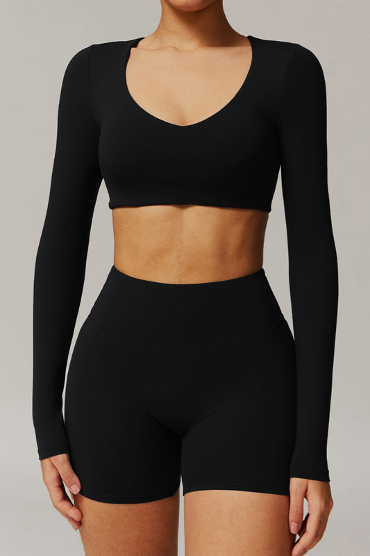 Juno Long Sleeve Top in Black