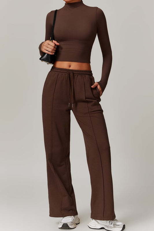 Rhea Long Sleeve Top in Brown