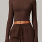 Rhea Long Sleeve Top in Brown