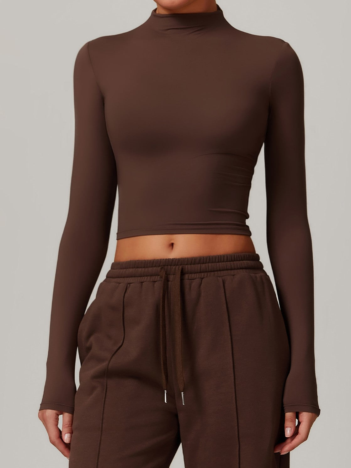 Rhea Long Sleeve Top in Brown