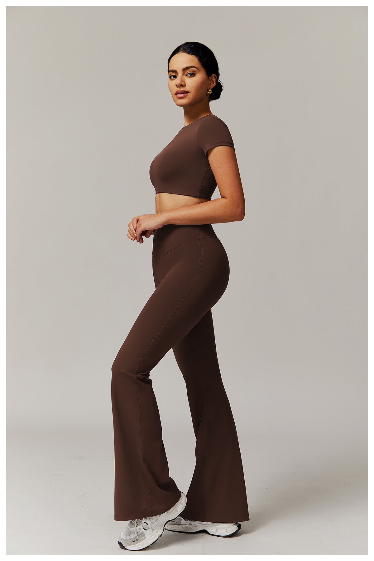 Juno Flared Leggings in Brown