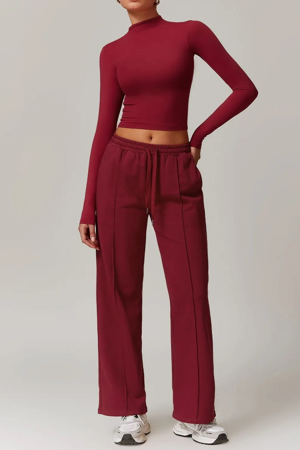 Rhea Long Sleeve Top in Red