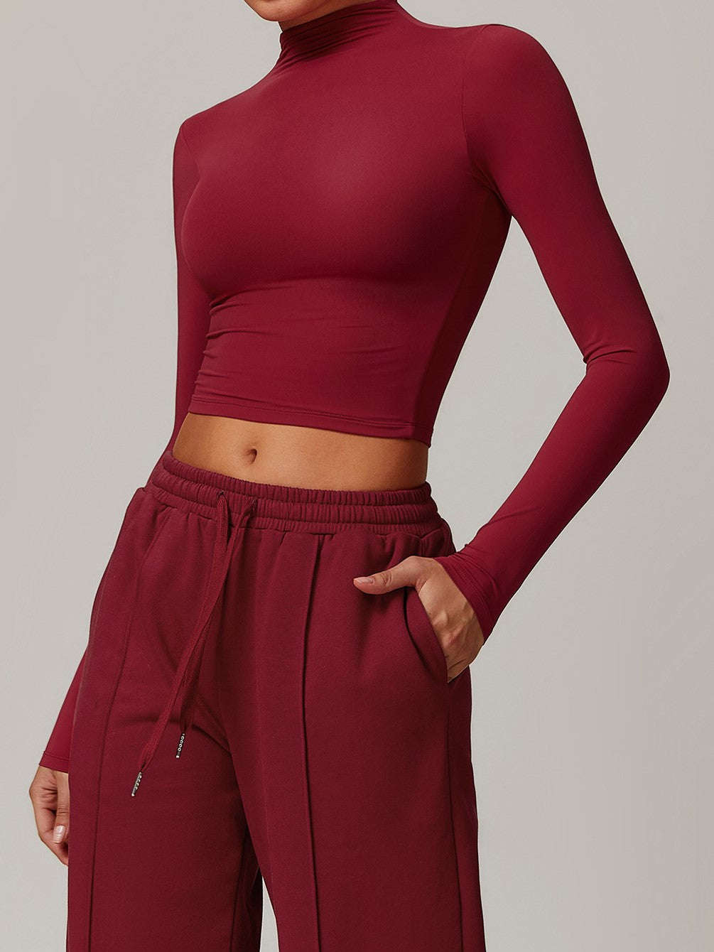 Rhea Long Sleeve Top in Red