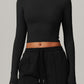 Rhea Long Sleeve Top in Black