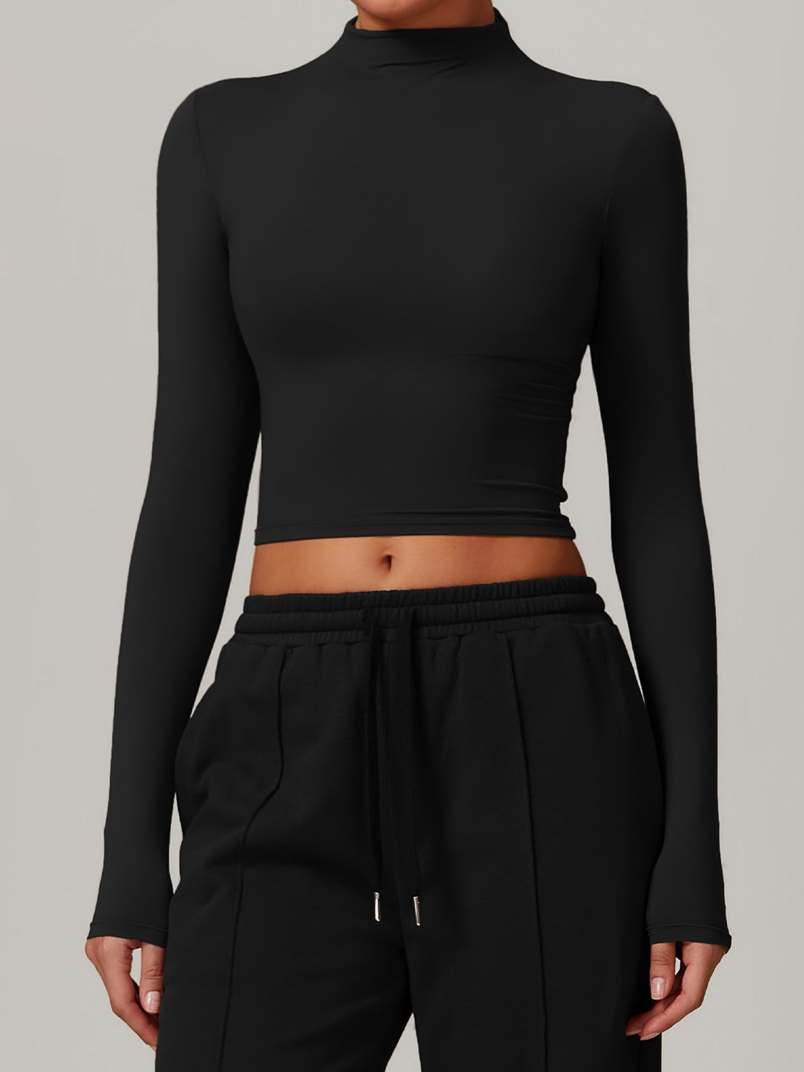 Rhea Long Sleeve Top in Black