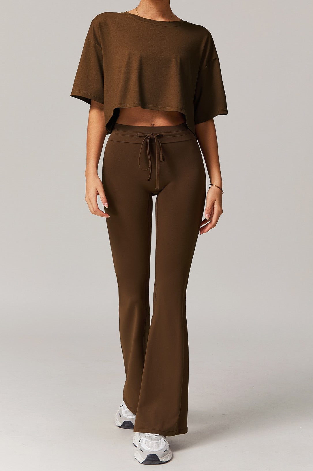 Selene Flared Leggings in Brown