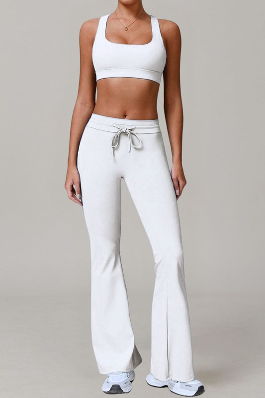 Aphrodite Flared Leggings in White