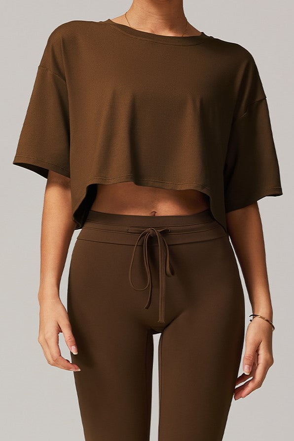 Selene Crop Top in Brown