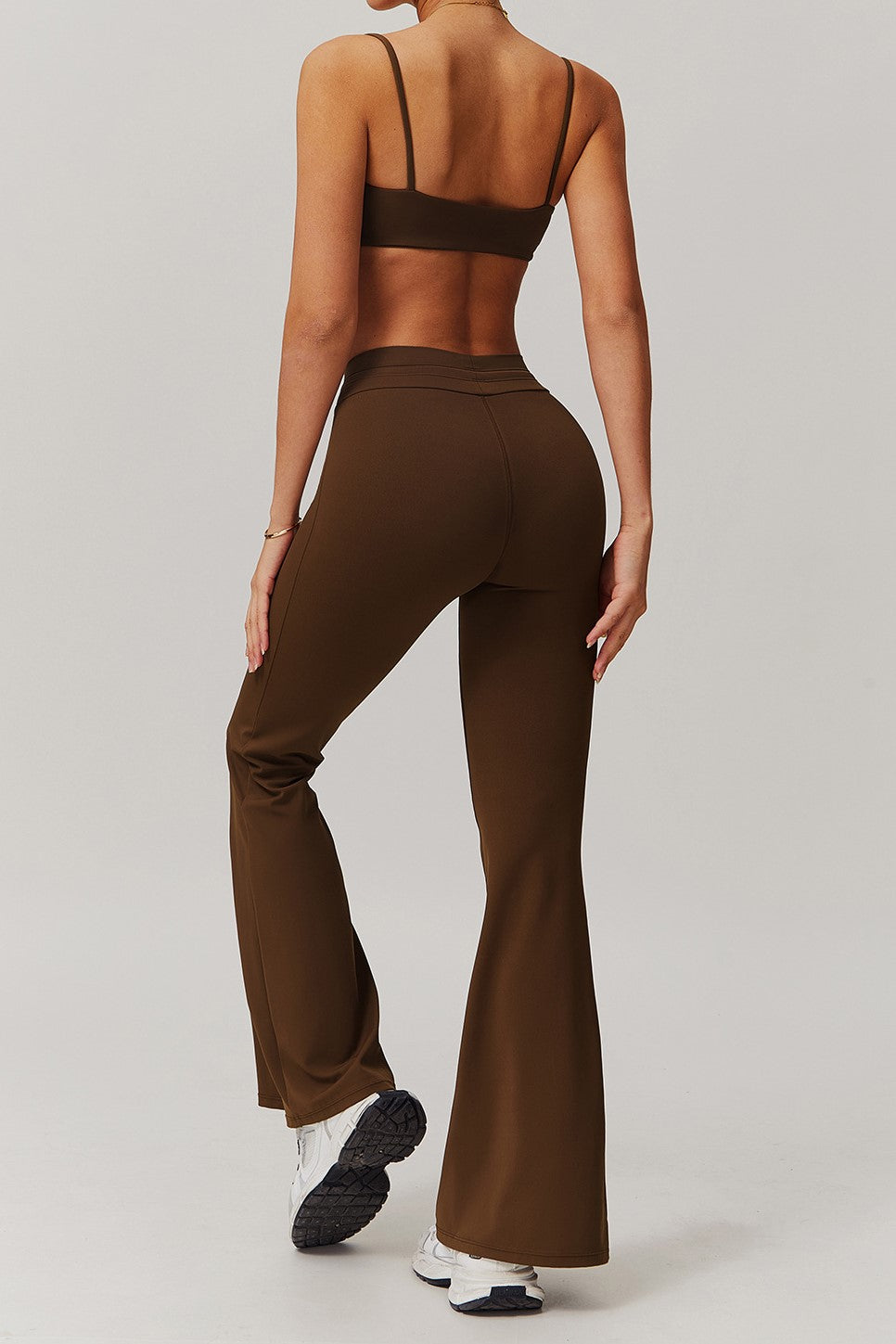 Selene Flared Leggings in Brown