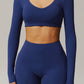 Juno Long Sleeve Top in Navy