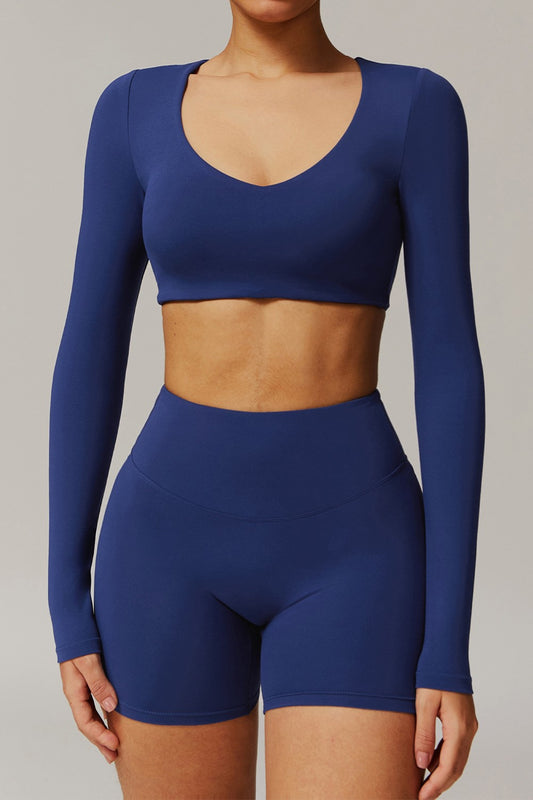 Juno Long Sleeve Top in Navy