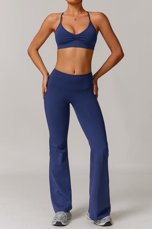 Juno Flared Leggings in Navy