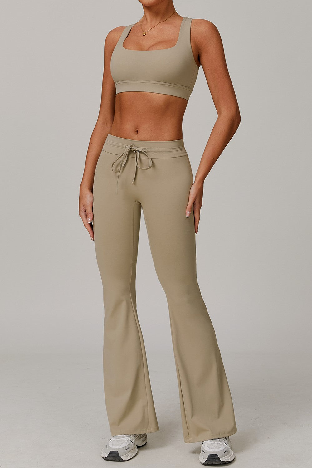 Aphrodite Flared Leggings in Khaki