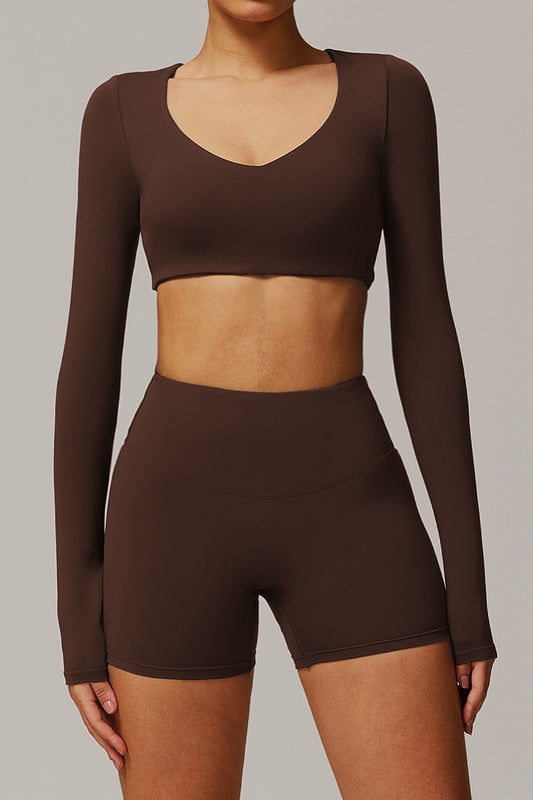 Juno Long Sleeve Top in Brown