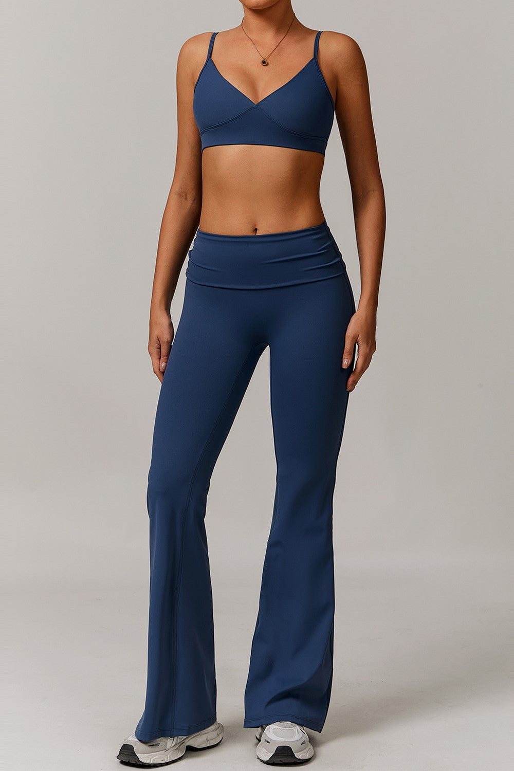 Gaia Flared Leggings in Navy