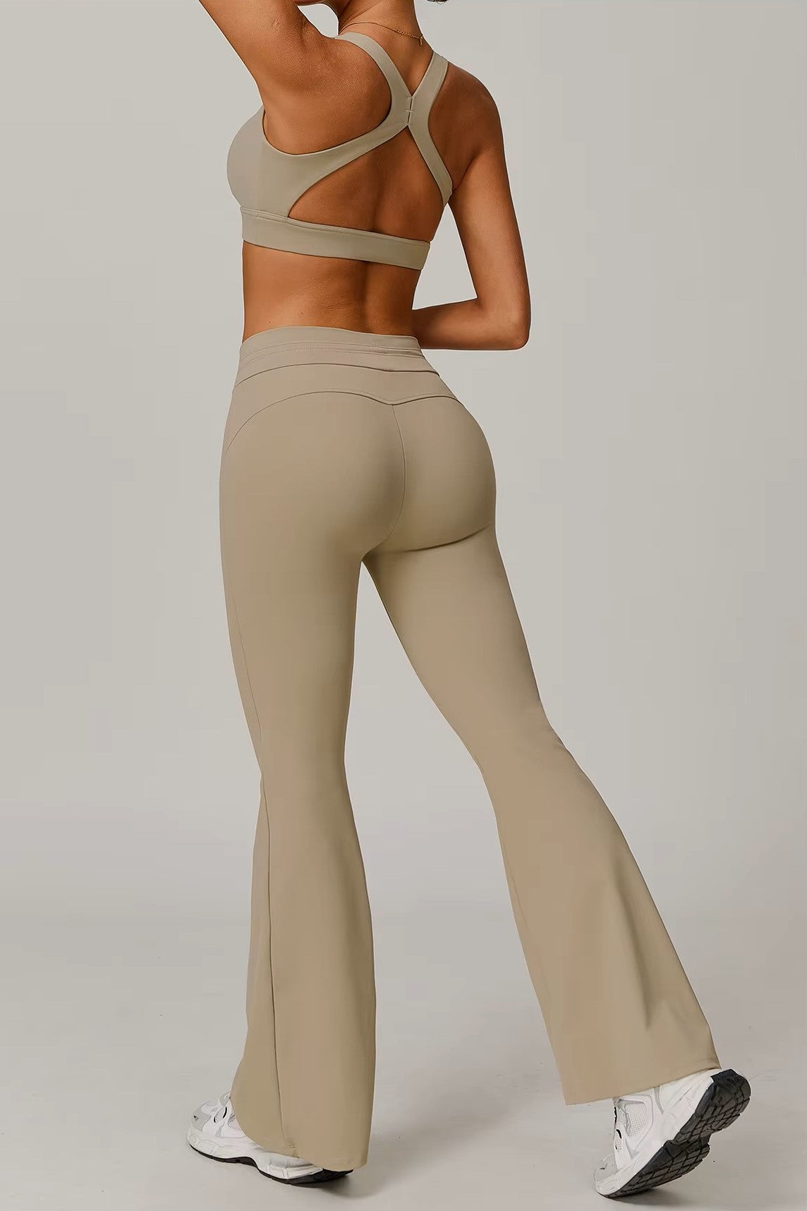 Aphrodite Flared Leggings in Khaki