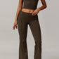 Gaia Flared Leggings in Moss Brown