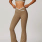 Hera Flared Leggings in Beige