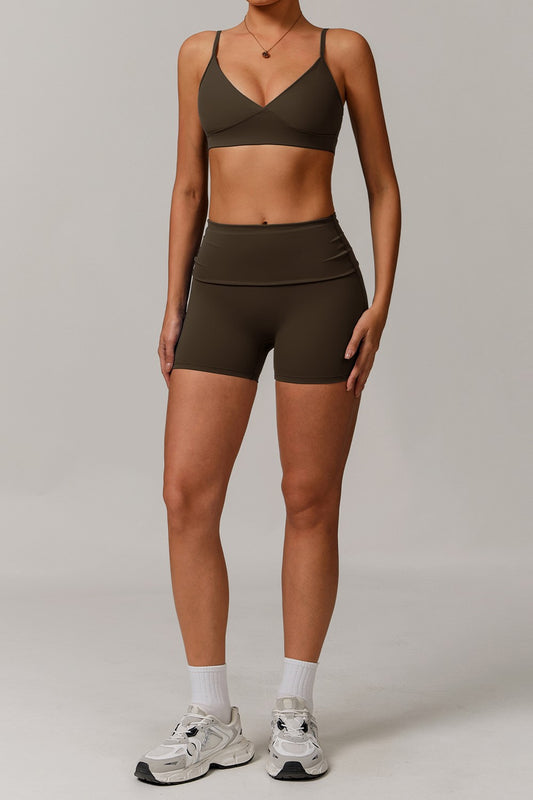Gaia Shorts in Moss Brown
