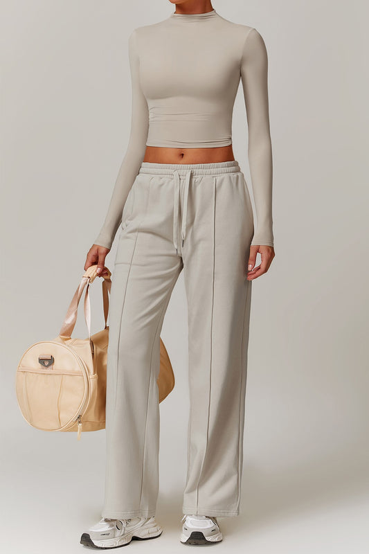 Rhea Long Sleeve Top in Beige