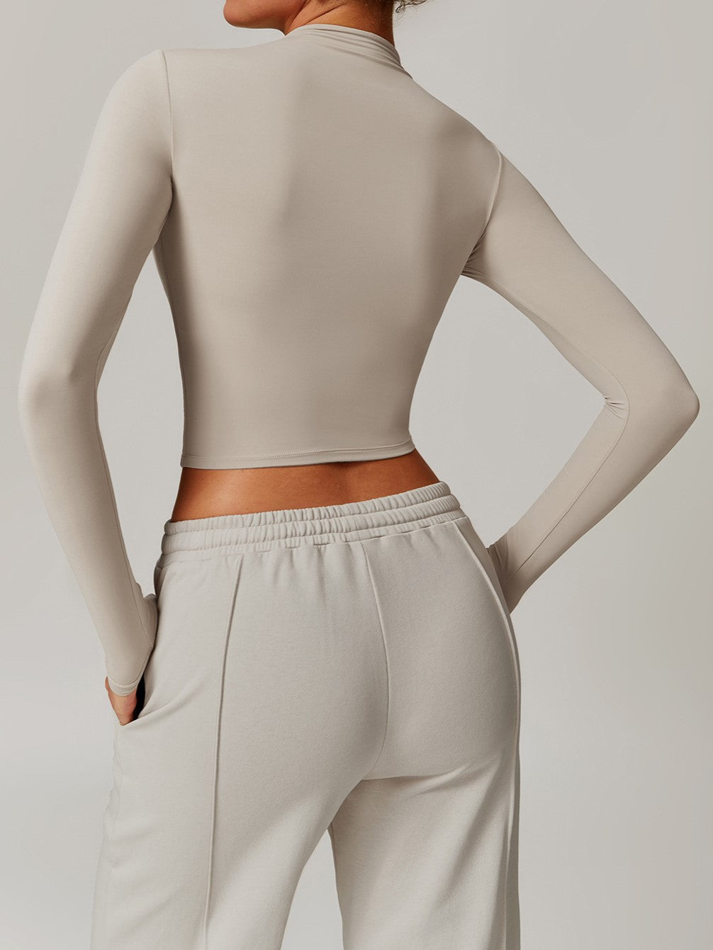 Rhea Long Sleeve Top in Beige