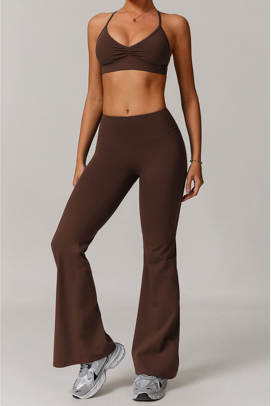 Juno Flared Leggings in Brown