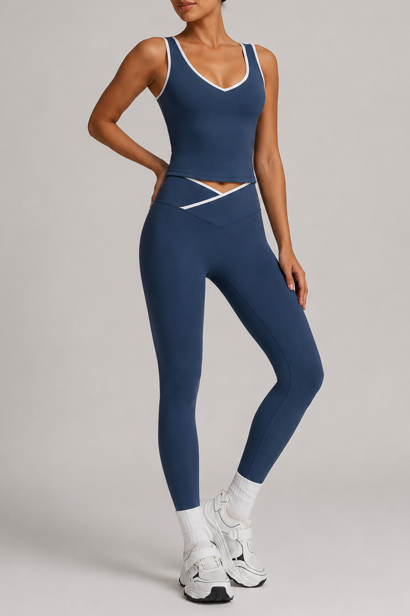 Aphrodite Long Set in Slate Blue