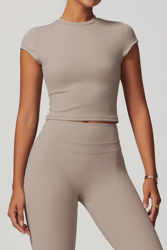 Athena Crop Top in Beige