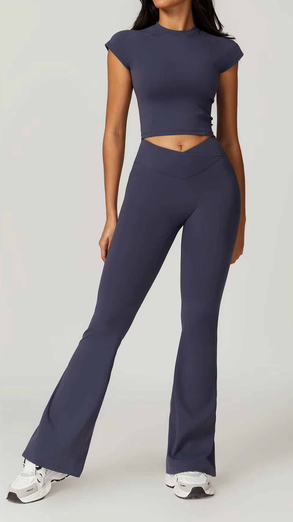 Chloe Flared Leggings in Navy