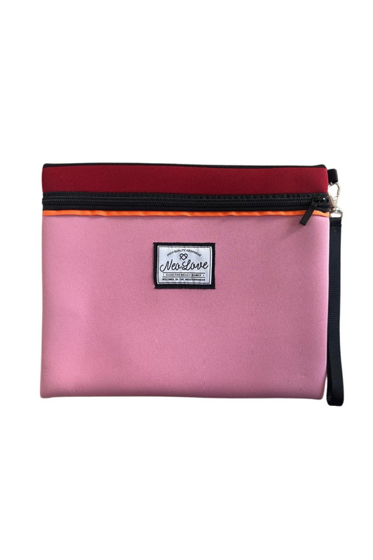 Pink & Red Neoprene Beach Clutch