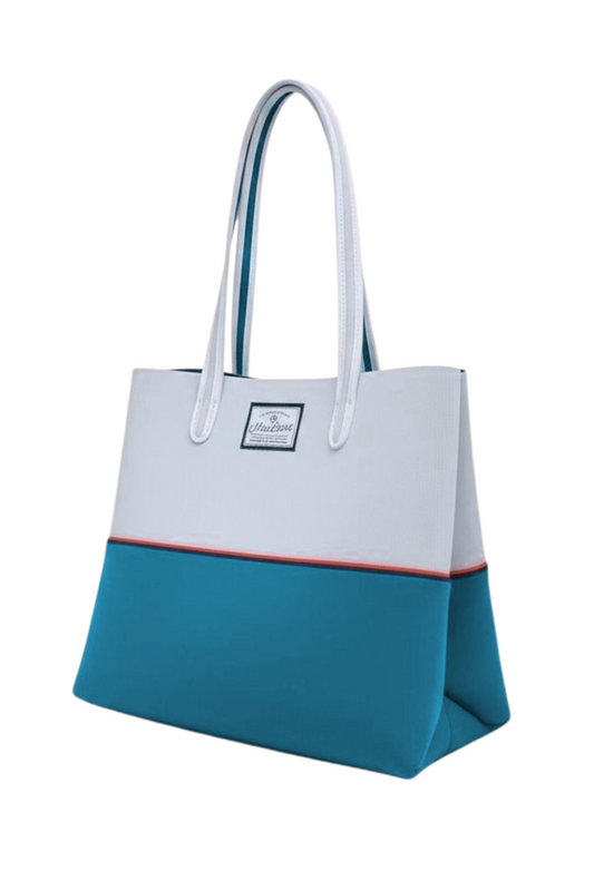Turquoise & Grey Neoprene Beach Bag