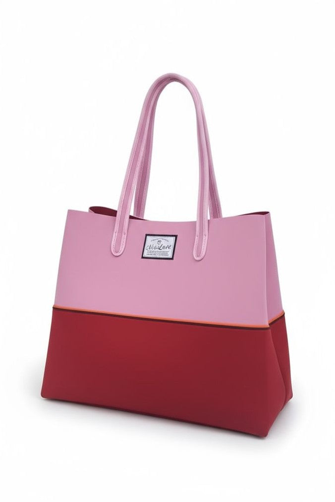 Pink & Red Neoprene Beach Bag