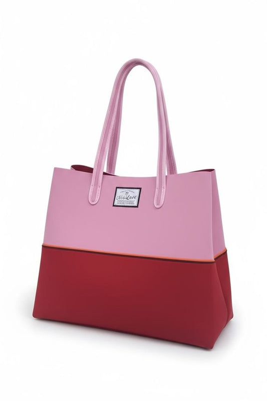 Pink & Red Neoprene Beach Bag