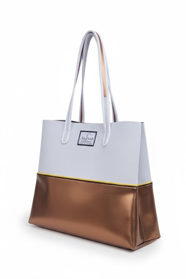 White & Bronze Neoprene Beach Bag