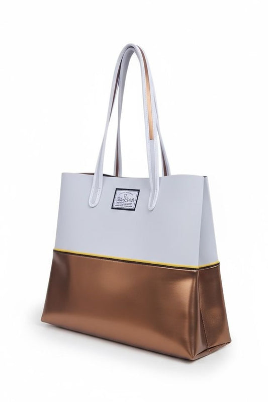 White & Bronze Neoprene Beach Bag