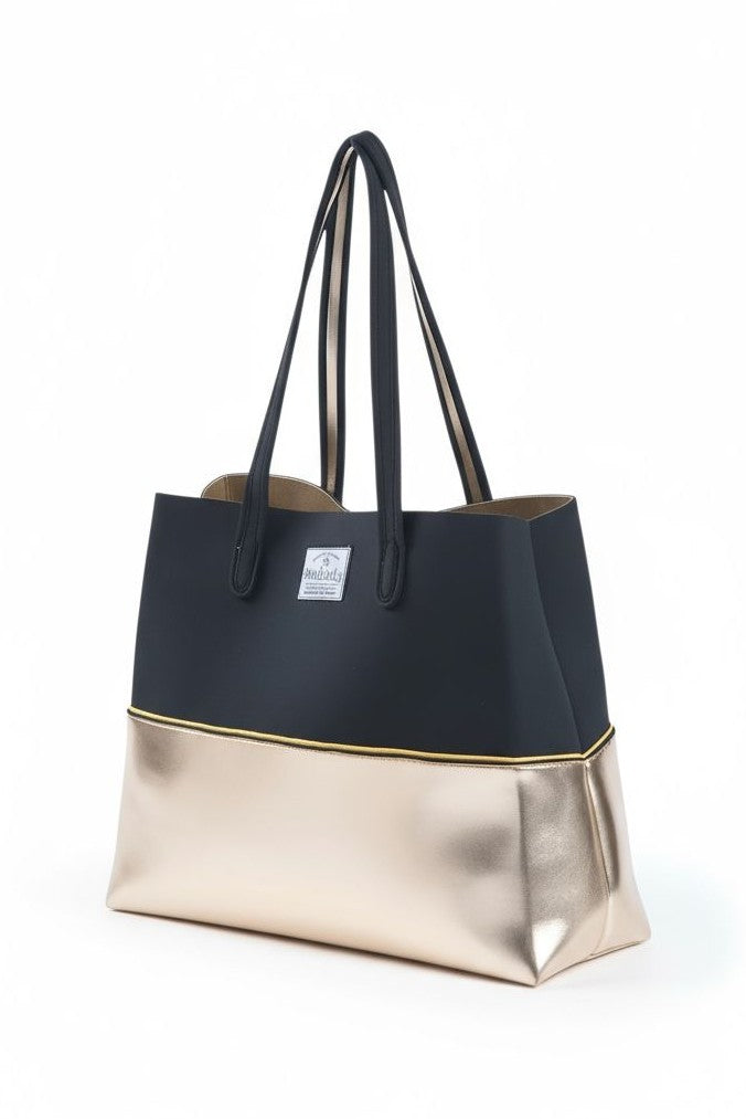 Black & Gold Neoprene Beach Bag