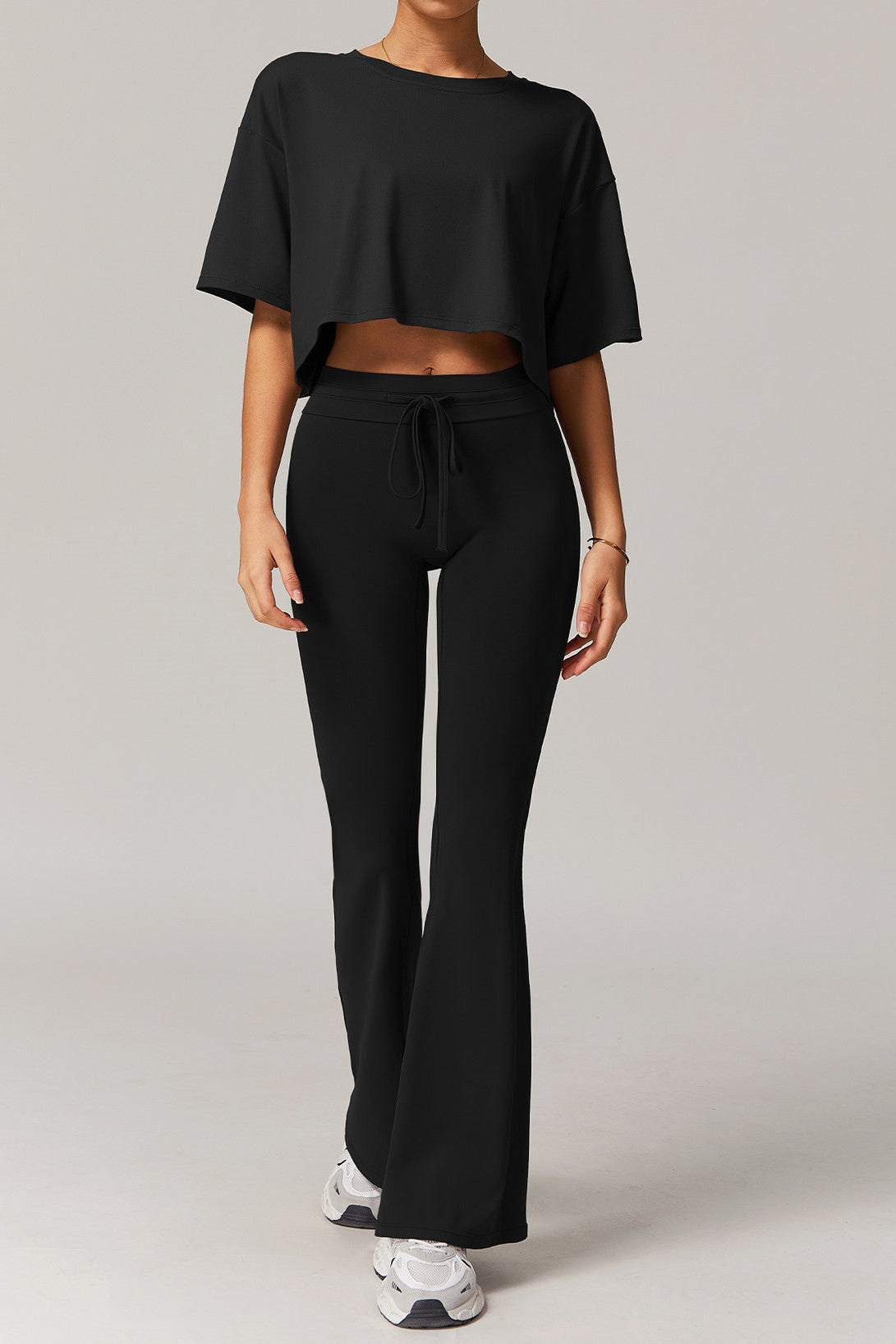 Selene Flared Leggings in Black