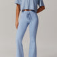 Selene Flared Leggings in Sky Blue