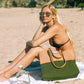 Green & Beige Neoprene Beach Bag