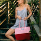Pink & Red Neoprene Beach Bag