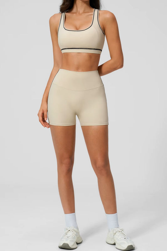 Zoe Shorts Set in Beige